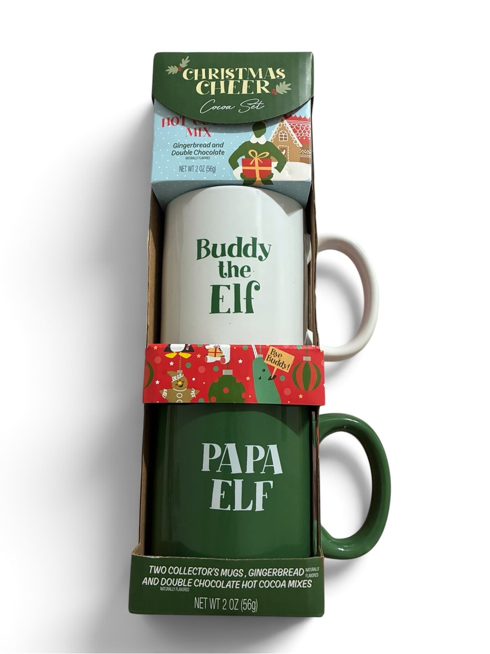 Elf Movie Christmas Cheer Hot Cocoa Mug Gift Set Buddy & Papa Elf Collector Mugs